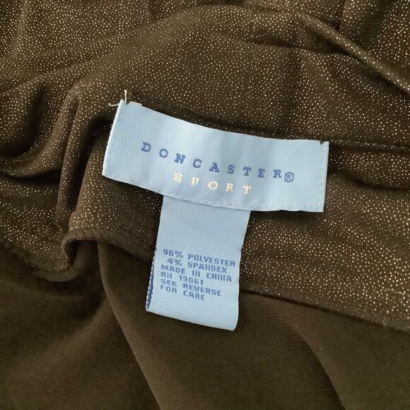 Doncaster Sport Black Silver Sparkle Layered Look Long Sleeve Top Medium - Picture 5 of 6